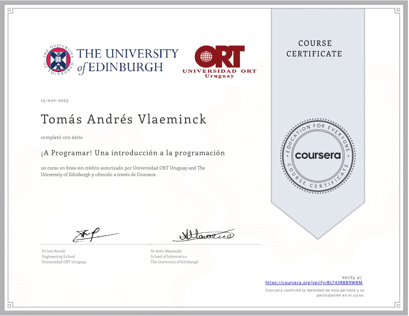 Certificado